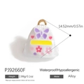 Pendentif sac à dos en alliage avec papillon violet et fleurs pour bijoux DIY - Sac à Dos Papillon Blanc (PJ92660F)