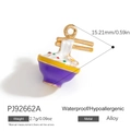 Pendentif bol de nouilles violet en alliage pour bijoux DIY avec dimensions incluses - Bol de Nouilles Violet (PJ92662A)