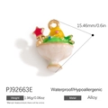 Pendentif glace colorée en alliage avec baguette magique pour bijoux DIY - Dessert Baguette Étoile Rouge (PJ92663E)
