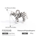 Ciondolo a zebra in lega anallergica con strisce bianche e nere per la creazione di gioielli - Zebra Bianca Nera (PJ92664B)