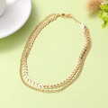Collier double rang doré avec chaîne en épi et maillons minimalistes pour femmes chic - Style Doré (D1204)