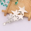 Elegante fermaglio per capelli in argento con design a stelle e clip a becco d'anatra - Argento (B5404)