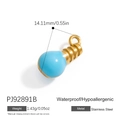 Light bulb shaped stainless steel pendant with sky blue enamel finish for DIY jewelry - Blue Bulb Shape Pendant (PJ92891B)