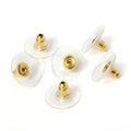 Set di 6 chiusure per orecchini in metallo dorato e silicone trasparente per fai da te - Farfallina Orecchino Solo / Oro