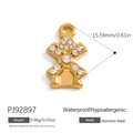 Windmill shape stainless steel 18K gold plated pendant with sparkling crystal inlay - Gold Rhinestone Windmill Pendant (PJ92897)