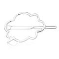 Gepolijste zilveren legering wolken haarclip met een minimalistische spiegelafwerking - Zilver B7524
