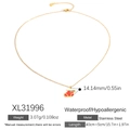 18K vergoldete Edelstahlkette mit einem roten Weihnachtssocken-Anhänger als Motiv - Rote Weihnachtssocken-Halskette (XL31996)