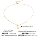 Weihnachtliche Hirsch-Halskette aus 18K vergoldetem Edelstahl mit weißem Emaille-Detail - Kleines Reh-Halskette (XL32000)