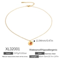 18K vergoldete Edelstahlkette mit rotem Weihnachtsklingel-Anhänger für Damen - Weihnachtsglocken-Halskette (XL32001)