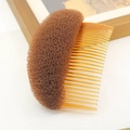 Brown hair volume padding tool with amber plastic comb for elegant hairstyles - Coffee Large (E5301)