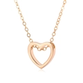 Elegante rotgoldene Herzkette für Damen im minimalistischen hohlen Design - Gold (D2411)