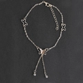 Elegant rose gold butterfly anklet with sparkling double rhinestone tassels for women - Rose Gold (D4417)