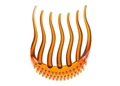 Detail of amber hair comb with anti-slip bumps for securing buns and updo styling - Coffee