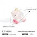 Cute white enamel unicorn alloy pendant with pink details and dimension markings - Bright White Unicorn Style (PJ93014A)