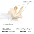 Creamy white origami crane pendant alloy jewelry accessory with gold loop - Beige Paper Crane Style (PJ93015A)