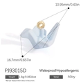 Light blue origami crane alloy pendant with golden loop and 16.7x10.95mm size specs - Light Blue Paper Crane Style (PJ93015D)
