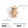 Cute brown alloy teddy bear pendant for DIY jewelry making with dimensions and weight info - Light Brown Bear Style (PJ93016A)