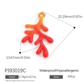 Cartoon coral-shaped alloy pendant in orange and red gradient finish for DIY jewelry - Orange-Red Gradient Coral Style (PJ93019C)