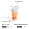 Blue bubble tea alloy pendant charm with golden edges for jewelry making - Blue-Orange Bubble Tea Style (PJ93023B)
