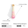 Alloy cone pendant with pink marble texture and gold ring for jewelry making - Cream White and Pink Spliced Style (PJ93024C)