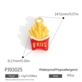 Cartoon french fries alloy pendant for DIY jewelry, 14.5mm size, waterproof and hypoallergenic - FRIES French Fries Style (PJ93025)