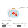 Medical alloy charm with blue enamel, red cross and stethoscope for DIY jewelry - Light Blue First Aid Kit Style (PJ93008A)