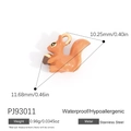 Enamel squirrel charm in stainless steel featuring bright orange and brown squirrel holding nut - Orange Brown Squirrel Style (PJ93011)