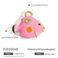 Pink stainless steel cartoon fish pendant with gold edges for DIY necklace making - Colorful Fish Shape (PJ91664B)
