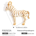 18K gold plated stainless steel zebra pendant with white enamel finish and water resistance - White Zebra Shape (PJ92923A)