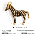 Waterproof stainless steel zebra pendant with black and gold enamel for DIY jewelry - Black Zebra Shape (PJ92923B)