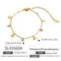 Gold stainless steel bracelet featuring star pendant and zircon in 18K plated finish - Star Charm Style - Gold (SL41668A)