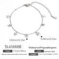 Silver stainless steel star bracelet with zircon pendant, waterproof and hypoallergenic - Star Charm Style - Silver (SL41668B)
