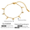 Minimalist 18k gold plated stainless steel bracelet with key and zircon charms - Key Charm Style - Gold (SL41669A)