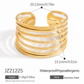 Gold multi-layer hollow open ring in stainless steel with waterproof material - Multi-layer Hollow Style (JZ21225)