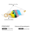 Colorful striped fish pendant in stainless steel with dimensions and weight specs - Translucent Patchwork Fish (PJ92245C)