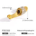 18K gold plated stainless steel slipper charm with crystals and white pearl pendant - Rhinestone Artificial Pearl Slipper Style (PJ93308) / Gold