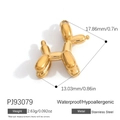 Polished gold balloon dog pendant charm in stainless steel for jewelry making - Gold Balloon Dog Style (PJ93079)