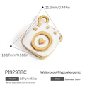 Square camera charm in 18K gold plated stainless steel with white enamel and heart detail - White Camera (PJ92938C)