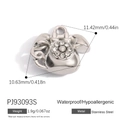 Pendentif téléphone vintage en acier inoxydable avec zircons blancs pour bijoux DIY - Style Téléphone Vintage Argenté avec Strass (PJ93093S)