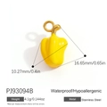 Pendentif poivron jaune en acier inoxydable plaqué or 18 carats avec émail - Style Pendentif Poivron Jaune (PJ93094B)