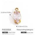 Pendentif en zircone taille marquise sur monture en acier inoxydable doré avec poids - Style Zircone Goutte Transparente (PJ93099A)