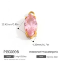 Pendentif gemme marquise rose avec monture en acier inoxydable doré pour bijoux - Style Zircone Goutte Rose (PJ93099B)
