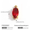 Pendentif marquise en zircon rouge avec monture dorée en acier inoxydable - Style Zircone Goutte Rouge (PJ93099C)