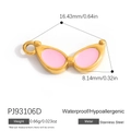 Pendentif lunettes de soleil en acier doré et émail rose pour la création de bijoux DIY - Style Lunettes de Soleil Glacis Rose Doré (PJ93106D)