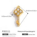 Pendentif clé en acier inoxydable doré orné de zircons et de strass brillants PJ93111 - Style Clé Strass Dorée (PJ93111)