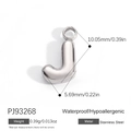 Roestvrijstalen letter J hanger, zilveren afwerking, 10mm waterdichte bedel - Letter J (PJ92493SJ)