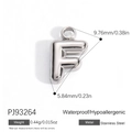 Gepolijste roestvrijstalen letter F hanger voor DIY sieraden maken in zilver - Letter F (PJ92493SF)
