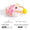 Pink pufferfish enamel alloy pendant charm for DIY jewelry making 18.82x11.56mm - Light Pink Anglerfish Style (PJ93183F)