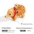 Süßer Emaille-Igel-Anhänger für DIY-Schmuck, 19,5 mm Legierungs-Anhänger in Orange und Gelb - Gelb-Oranger Emaille-Igel-Stil (PJ93184A)