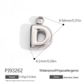 Polished silver stainless steel letter D pendant for DIY jewelry necklaces - Letter D (PJ92493SD)